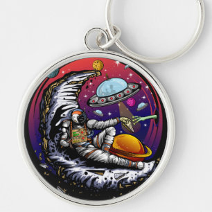 Space Moon Cheese Keychain