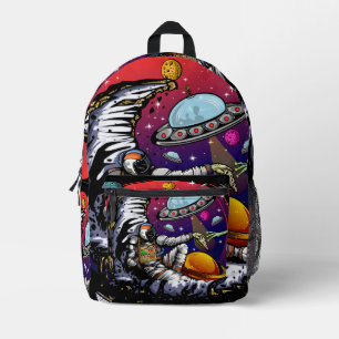 Space Moon Cheese Printed Backpack