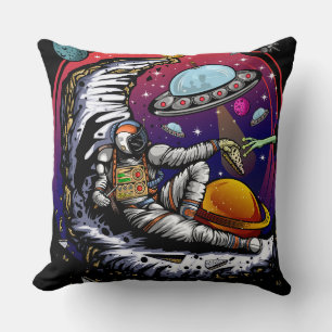 Space Moon Cheese Throw Pillow