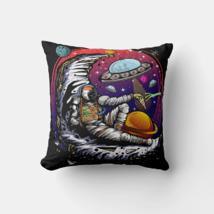 Space Moon Cheese Throw Pillow