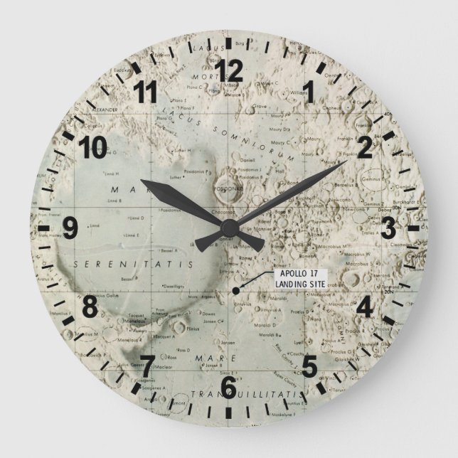 SPACE: MOON MAP, 1972 LARGE CLOCK (Front)