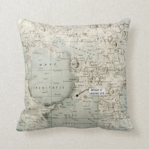 SPACE: MOON MAP, 1972 THROW PILLOW
