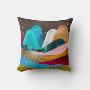 Space Mountains Throw Pillow