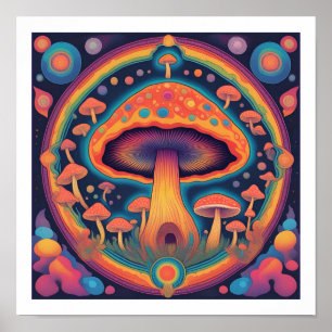 Space Mushrooms Poster
