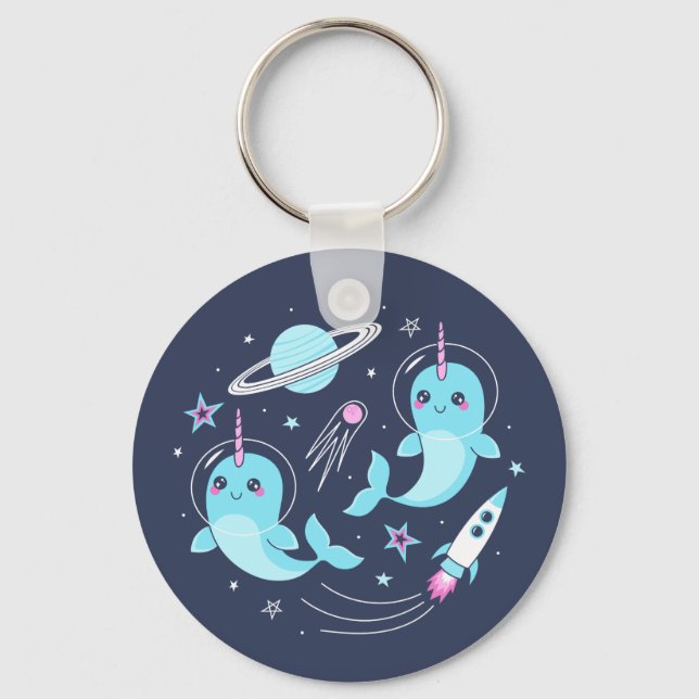Space Narwhals Keychain (Front)