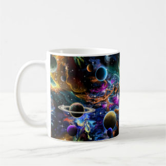 Space Nebula and Planets Coffee Mug