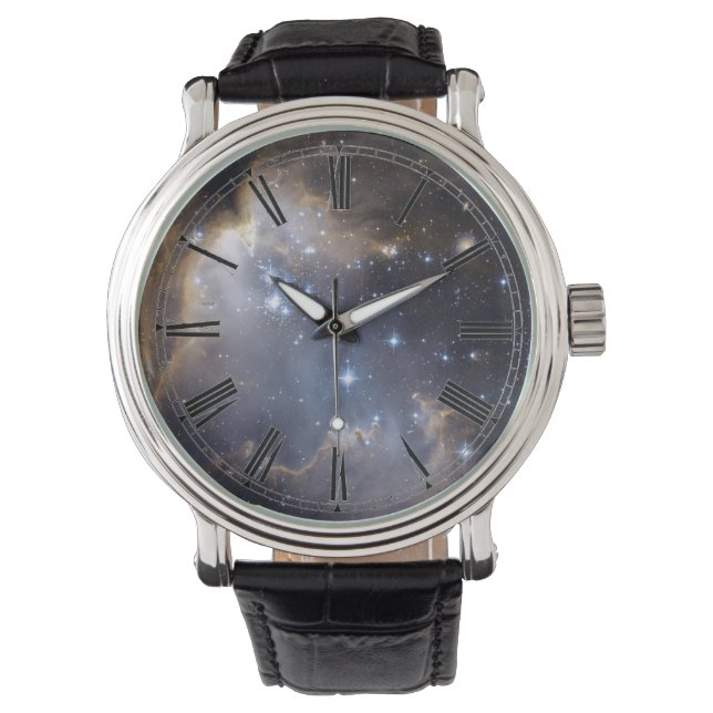 Space Nebula Galaxy Roman Numeral Watch (Front)