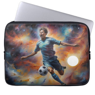 Space Nebula Soccer Shot Laptop Sleeve