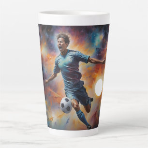 Space Nebula Soccer Shot Latte Mug