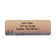 Space Needle above the fog address label