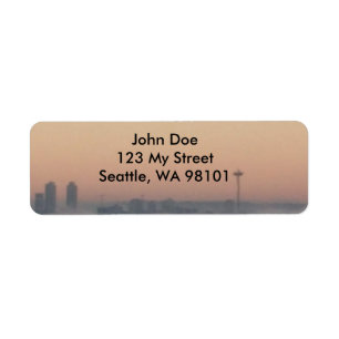 Space Needle above the fog address label