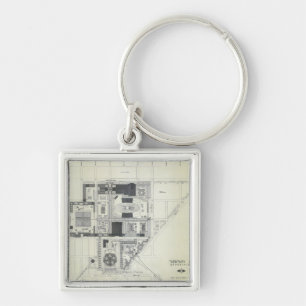 Space Needle Aerial Concept Drawing Keychain