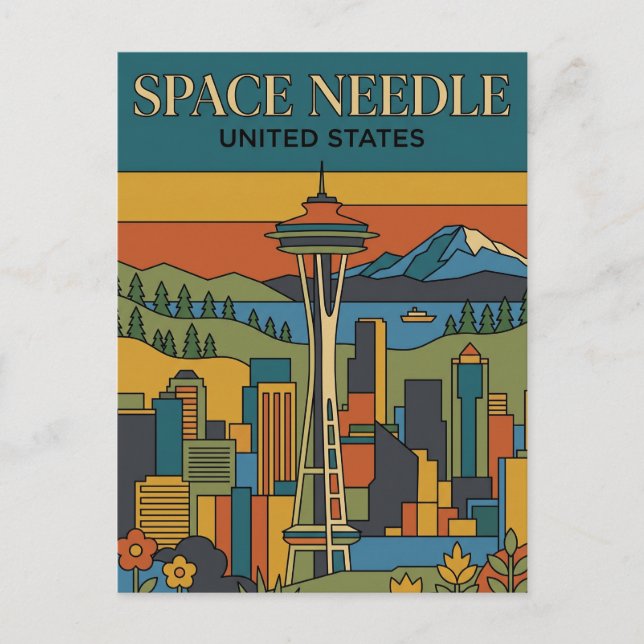 Space Needle Washington Postcard (Front)