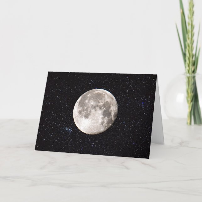 Space Night Sky Moon Card (Front)