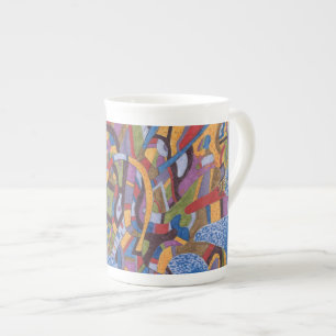 "Space Octopus" Abstract Art Bone China Mug