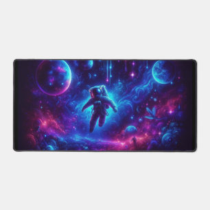 Space Odyssey Neon Blacklight Design, Workstation Desk Mat
