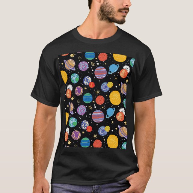Space Odyssey: Planetary Pattern T-Shirt (Front)