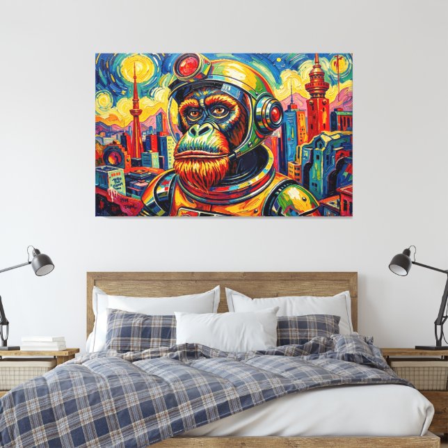SPACE ORANGUTAN -4 CANVAS PRINT (Insitu(Bedroom))
