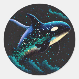 Space Orca Classic Round Sticker
