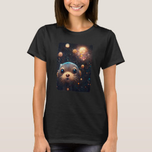 Space Otter   Cosmic Otter Pajamas Otter Space T-Shirt