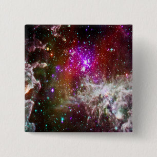 Space - Pacman Nebula 2 Inch Square Button