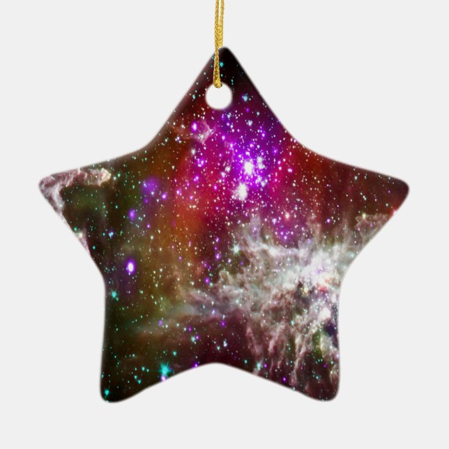 Space - Pacman Nebula Ceramic Ornament (Front)