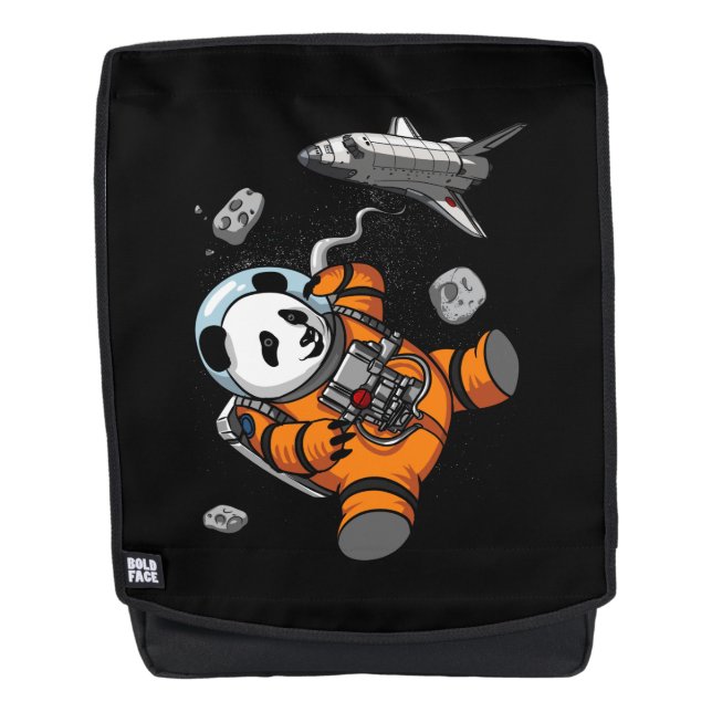 Space Panda Bear Astronaut Galaxy Cosmic Animal Backpack (Front)