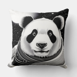 Space Panda Throw Pillow