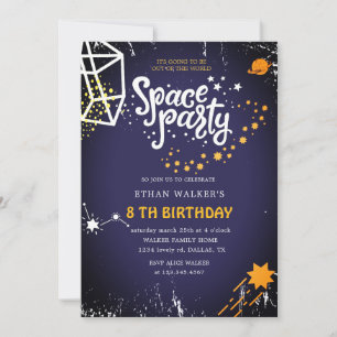 Space Party Birthday Invitation