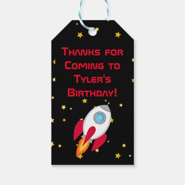 Space Party Favour Tag (Front)