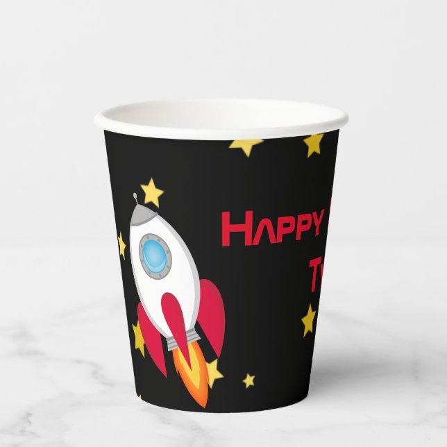 Space Party Personalized Paper Cups (Front)