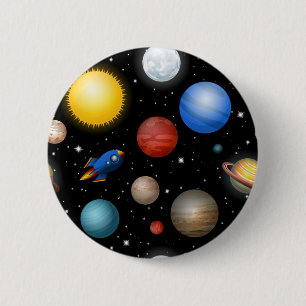 Space pattern 2 inch round button