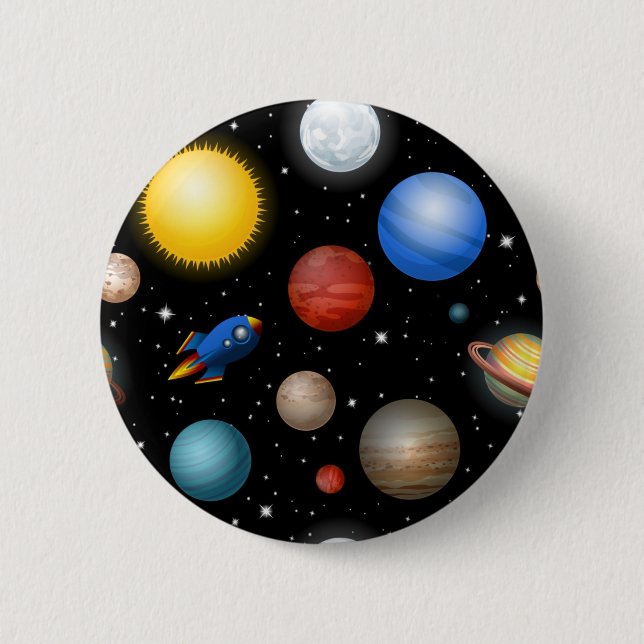 Space pattern 2 inch round button (Front)