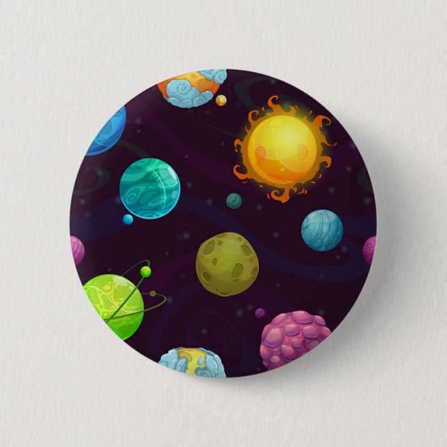 Space pattern 2 inch round button (Front)