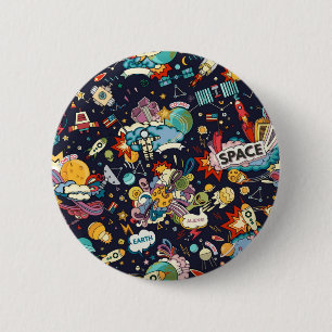 Space pattern 2 inch round button