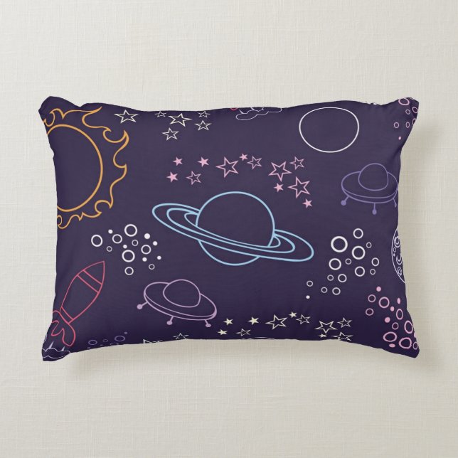 Space pattern accent pillow (Front)
