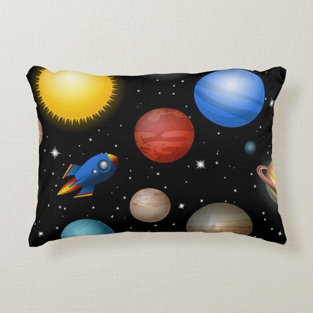 Space pattern accent pillow (Front)