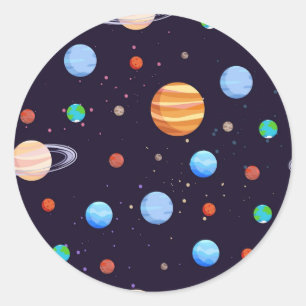 Space pattern classic round sticker
