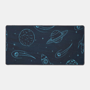 Space pattern desk mat