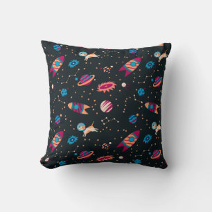 Space Pattern Dogs Throw Pillow