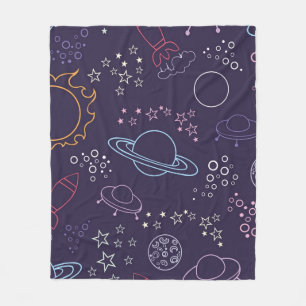 Space pattern fleece blanket
