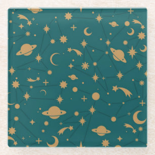 Space pattern glass coaster