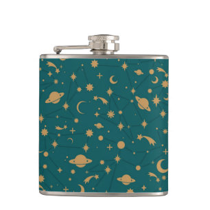 Space pattern hip flask