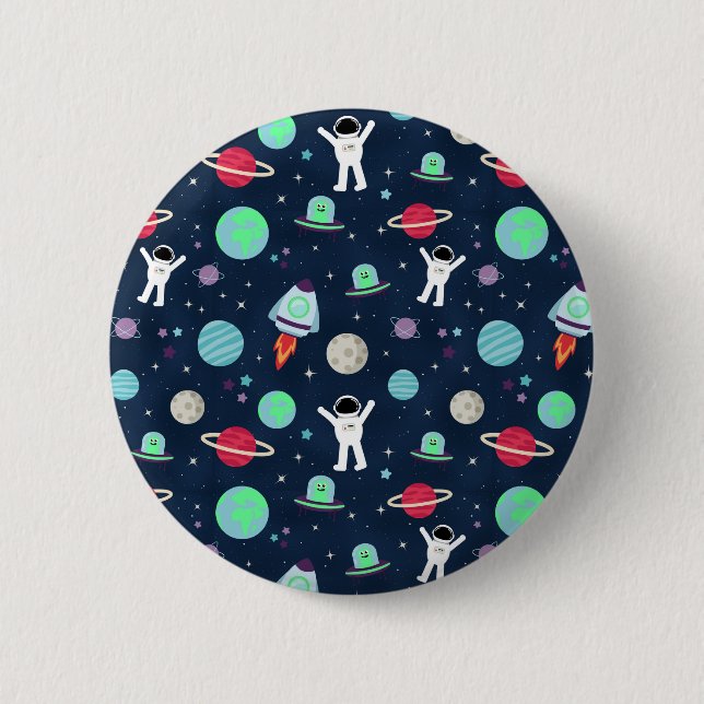 Space Pattern illustration 2 Inch Round Button (Front)