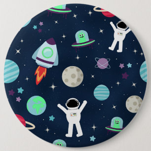 Space Pattern illustration 6 Inch Round Button