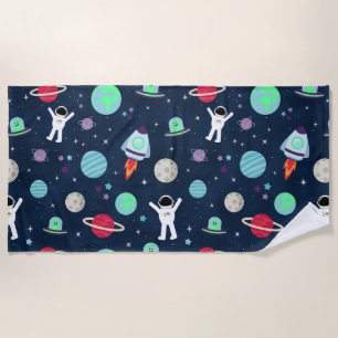 Space Pattern illustration Beach Towel