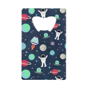 Space Pattern illustration Credit Card Bottle Opener