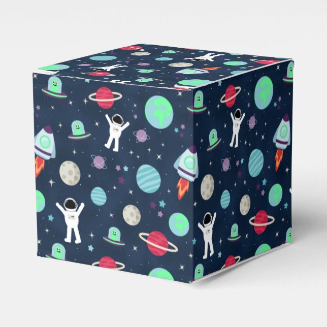 Space Pattern illustration Favor Box (Front Side)