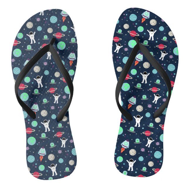 Space Pattern illustration Flip Flops (Footbed)