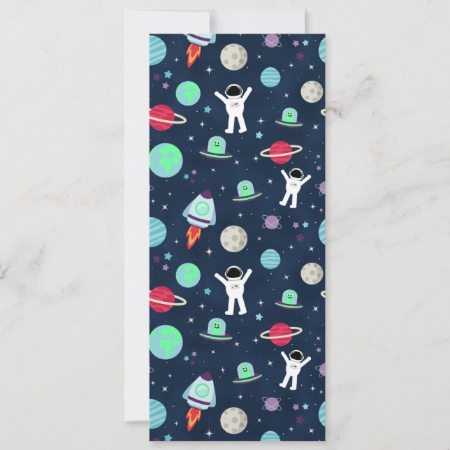 Space Pattern illustration Holiday Card (Front)
